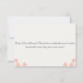 メーソンジャーの結婚式はカード珊瑚および白感謝していしています サンキューカード (裏面)