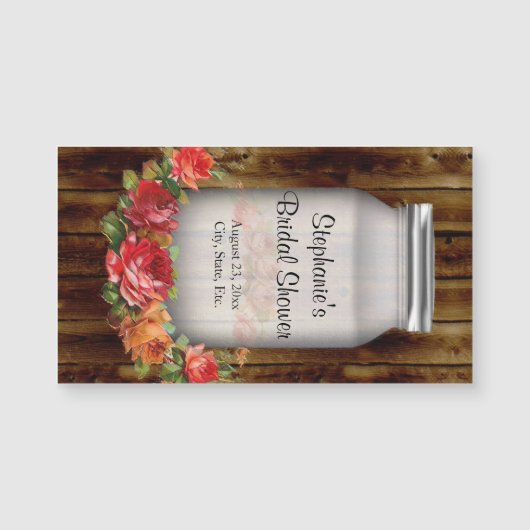 メーソンジャーの花のリースのブライダルシャワー (正面)