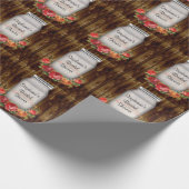 メーソンジャーの花のリースのブライダルシャワー ラッピングペーパー (角)