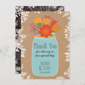 メーソンジャーの花の技術の紙は写真感謝していしています サンキューカード (正面/裏面)