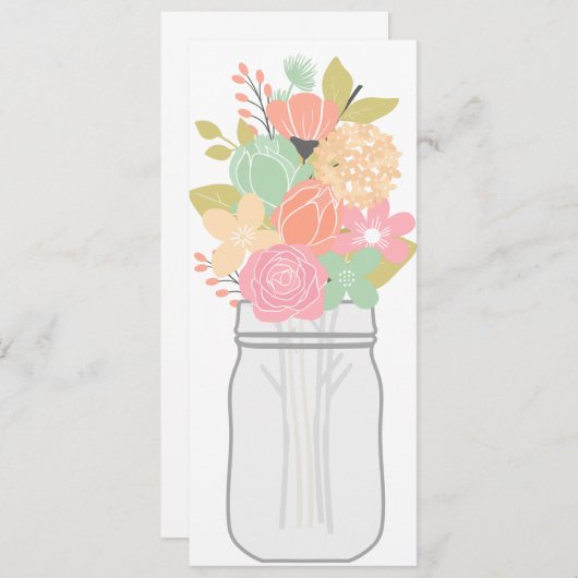 メーソンジャーの花花束1の空白のな招待状カード 招待状 (正面/裏面)