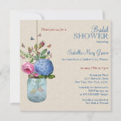 メーソンジャーの金魚愛ブライダルシャワー 招待状 (裏面)