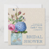 メーソンジャーの金魚愛ブライダルシャワー 招待状 (正面)