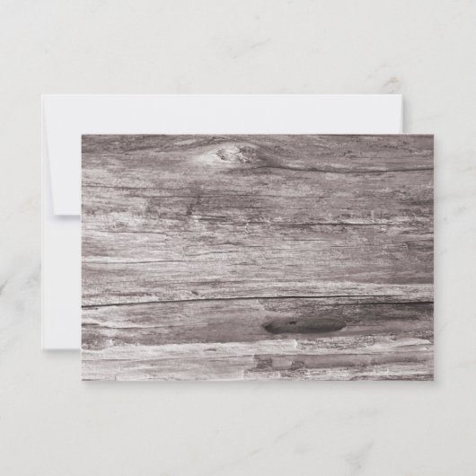 メーソンジャーの青いアジサイ木製の結婚RSVP 出欠カード (裏面)