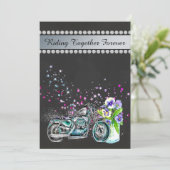メーソンジャーを持つオートバイの結婚式招待状 招待状 (スタンド正面)