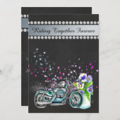 メーソンジャーを持つオートバイの結婚式招待状 招待状 (正面/裏面)