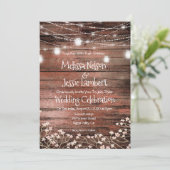 メーソンジャーライトベビーの呼吸素朴な結婚式 招待状 (スタンド正面)