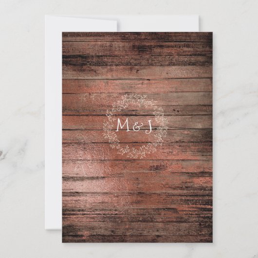 メーソンジャーライトベビーの呼吸素朴な結婚式 招待状 (裏面)