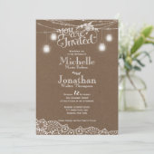 メーソンジャーライトレースの素朴な結婚式招待状 招待状 (スタンド正面)