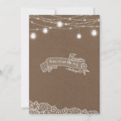 メーソンジャーライトレースの素朴な結婚式招待状 招待状 (裏面)