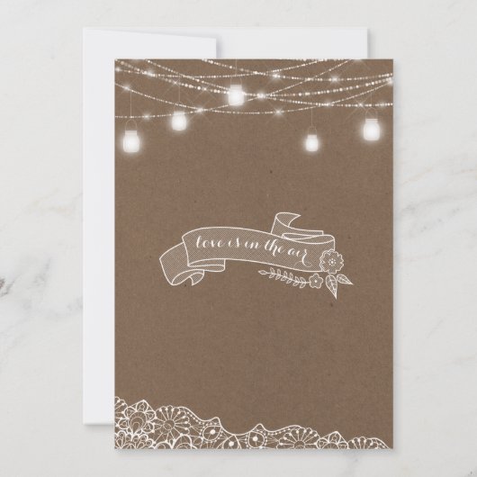 メーソンジャーライトレースの素朴な結婚式招待状 招待状 (裏面)