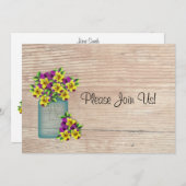 メーソンジャールオブパンジー結婚式招待状 招待状 (正面/裏面)