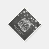 メーソンジャールストリングライツシャルボードウェディングシャワー スタンダードカクテルナプキン (角)