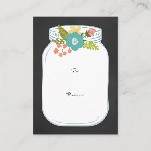 メーソンジャー覆いの表示ブライダルシャワーのギフトのラベル無し エンクロージャーカード (裏面)
