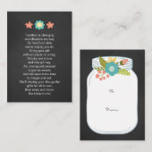 メーソンジャー覆いの表示ブライダルシャワーのギフトのラベル無し エンクロージャーカード (正面/裏面)