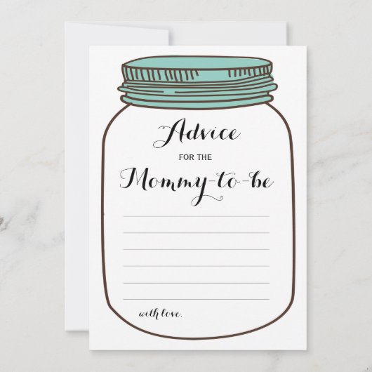 メーソンジャー2xのベビーシャワーのゲームいかに古い|のアドバイス 招待状 (裏面)