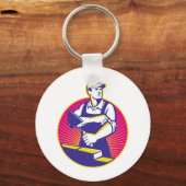 メーソンメーソンリー建築労働者のコテ キーホルダー (正面)