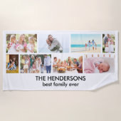 メーソンリーグリッド8フォトコラージファミリビーチタオル ビーチタオル (正面)