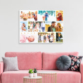 メーソンリースタイルファミリーフォトコラージホワイト キャンバスプリント (インサイチュ (リビング))