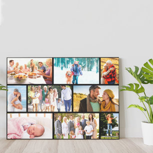 メーソンリースタイルファミリーフォトコラージュブラック キャンバスプリント
