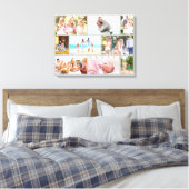 メーソンリースタイルファミリーフォトコラージンググレー キャンバスプリント (インサイチュ (寝室))