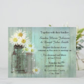 メーソン素朴ジャー及びデイジー結婚式招待状 招待状 (スタンド正面)