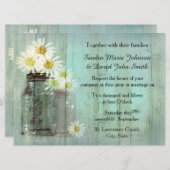 メーソン素朴ジャー及びデイジー結婚式招待状 招待状 (正面/裏面)