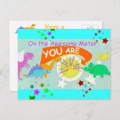 メーターに素晴らしは、あなたが可愛い恐竜がいる ポストカード (正面/裏面)