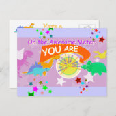 メーターの可愛い素晴らしカートゥーディノ ポストカード (正面/裏面)