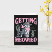 メーディバチェロレッテ女性のカーボーイがニャーニャーに カード (黄色い花)