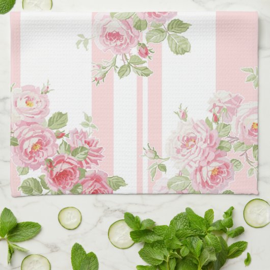 メーデーの夏のバラのシャクヤクの台所タオル キッチンタオル (折り畳み)