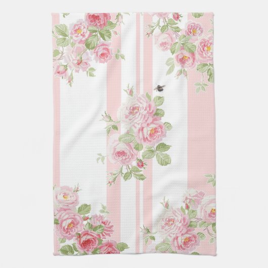 メーデーの夏のバラのシャクヤクの台所タオル キッチンタオル (縦)