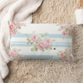 メーデーの夏のバラの水のストライブ柄の枕 ランバークッション (ブランケット)