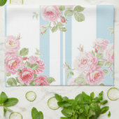 メーデーの夏のバラの水のストライブ柄 キッチンタオル (折り畳み)