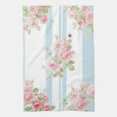 メーデーの夏のバラの水のストライブ柄 キッチンタオル (縦)