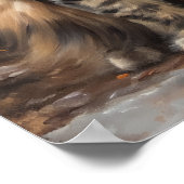 メーヌクーンキャットアートプリントポスター ポスター (角)