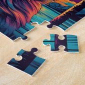 メーヌクーンキャットサングラス付きビーチ ジグソーパズル (側面)