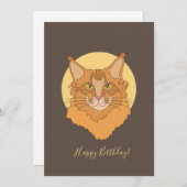 メーヌクーンキャット誕生日カード (正面/裏面)