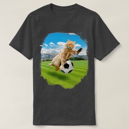 メーヌクーンキャッ遊トサッカー Tシャツ (デザイン正面)