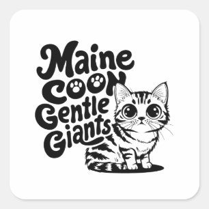 メーヌクーンジェントリージャイアンツ猫 スクエアシール