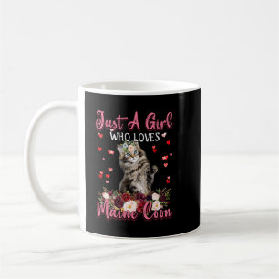 メーヌクーン猫好きギフトJust A Girl Who Loves Ma コーヒーマグカップ