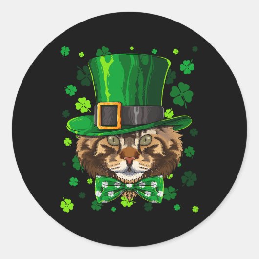メーヌクーンSt patricks dayキャットレプレショーンハットシャム ラウンドシール (正面)
