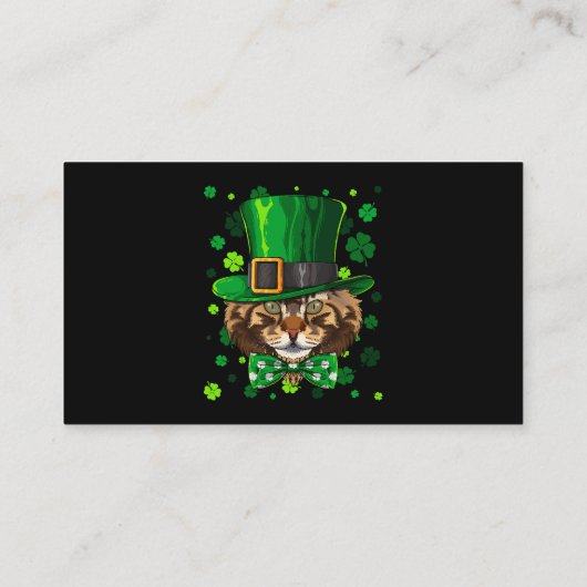 メーヌクーンSt patricks dayキャットレプレショーンハットシャム 名刺 (裏面)