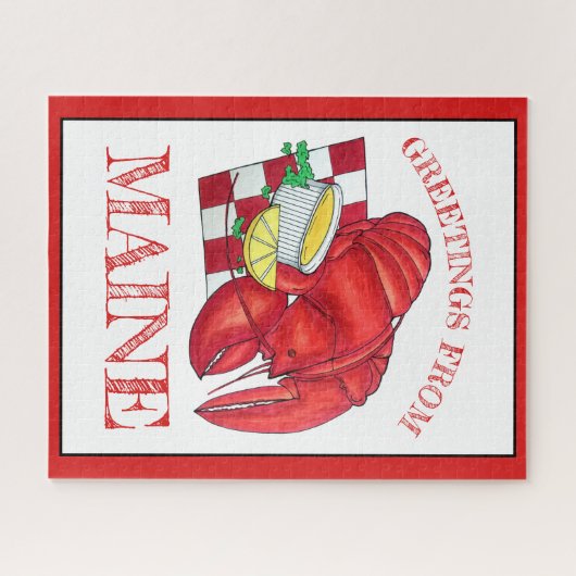 メーヌロブスターシャックシーフードディナーからの挨拶 ジグソーパズル (横)