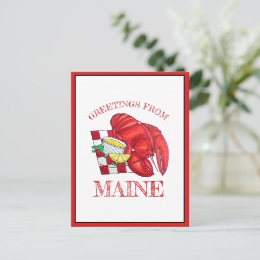 メーヌロブスターシャックシーフードディナーからの挨拶 ポストカード (スタンド正面)