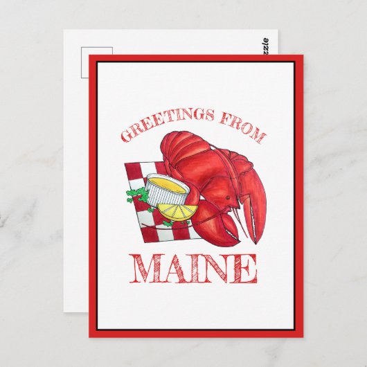 メーヌロブスターシャックシーフードディナーからの挨拶 ポストカード (正面/裏面)