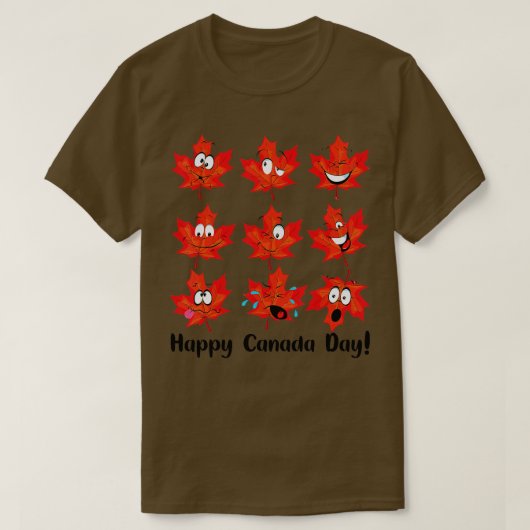 メープルおもしろいリーフカナダ国旗Happy Canada Day 2 Tシャツ (デザイン正面)