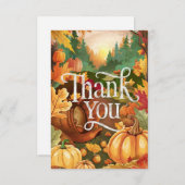 メープルかわいらしオータム秋 サンキューカード (正面/裏面)
