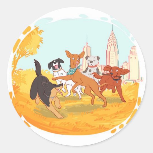 メープルと友人のステッカー ラウンドシール (正面)