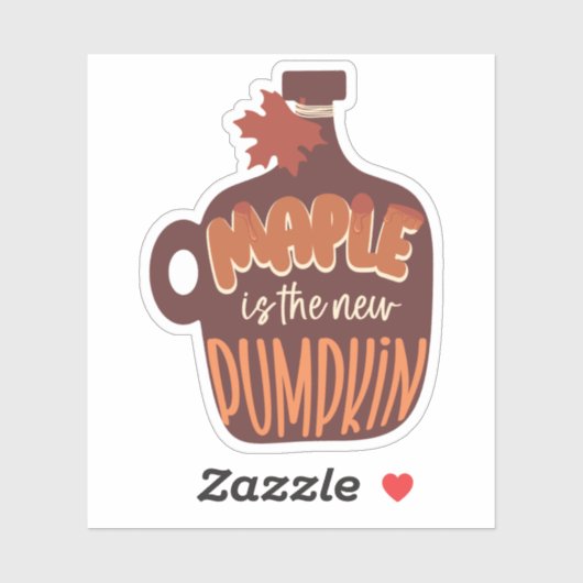 メープルは新しいカボチャのタイポグラフィステッカー シール (シート)